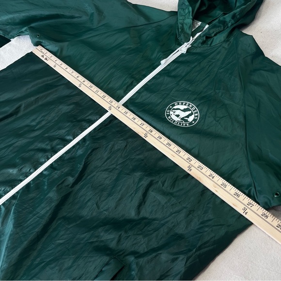 Defenders Of Wildlife Windbreaker Men 2XL Jacket Vent Zip Pocket Collar Green - Picture 9 of 14